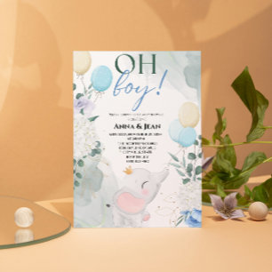 Invitación lindo elefante Balón acuático bebé ducha de bebé