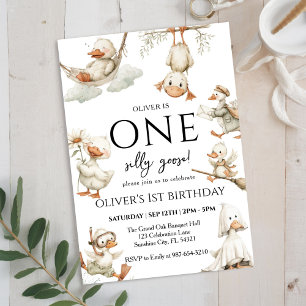 Invitación lindo Ganso Tonto, Un Ganso Tonto Fiesta de Cumple