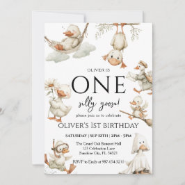 Invitación lindo Ganso Tonto, Un Ganso Tonto Fiesta de Cumple