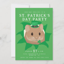 Lindo hámster del Día de San Patricio asomándose p