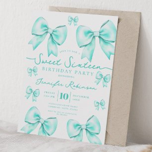 Invitación Lindo lazo de coqueta femenina Cumpleaños Sweet 16