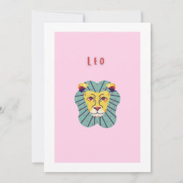 Invitación Lindo Leo, zodiaco, impresión de signo estelar