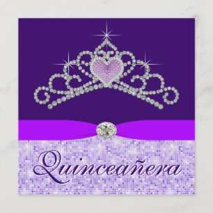 Invitación Lindo Lila Púrpura Quincenera