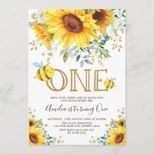 Invitación Lindo manosee cumpleaños del verano del girasol de
