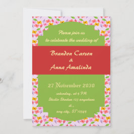Invitación Lindo patrón floral pastel suave rosa femenino