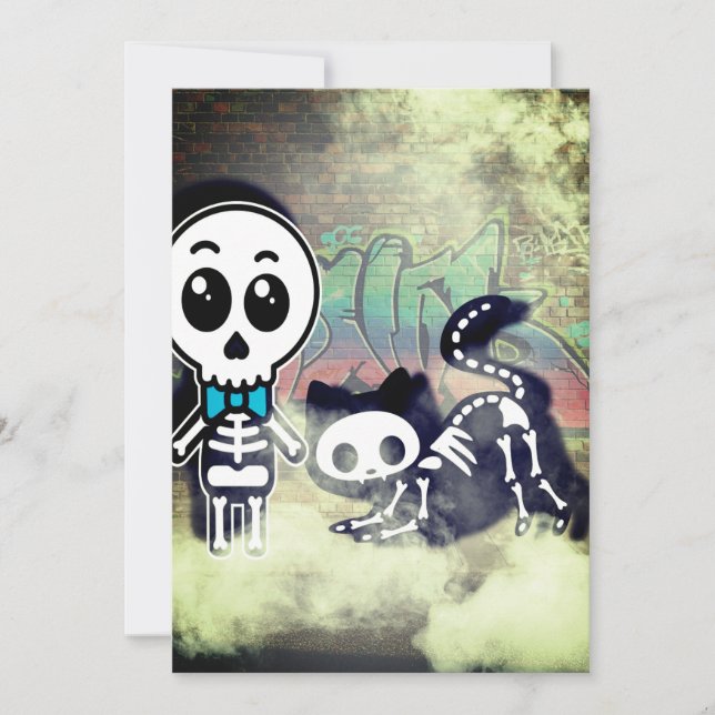 Invitación Lindo pero con un toque de espeluznante  (Anverso)
