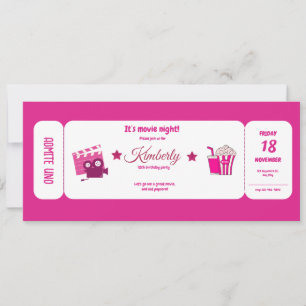 Invitación lindo purpurina de niñas rosadas