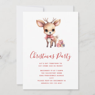 Invitación Lindo reno de Navidad con regalos de fiesta