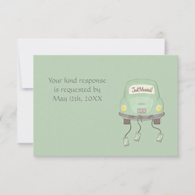 Invitación Lindo RSVP de Boda Recién Casados (Anverso)