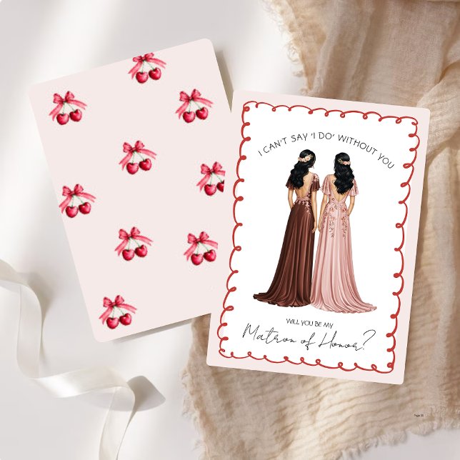 Invitación Lindo “¿Serás mi dama de honor?” Cereza (Subido por el creador)