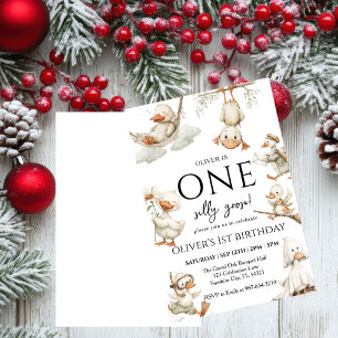 Invitación lindo Silly Goose, un tonto burro primer Fiesta