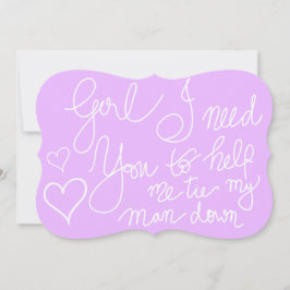 Invitación Lindo tipo de letra fresco de lavanda para dama de