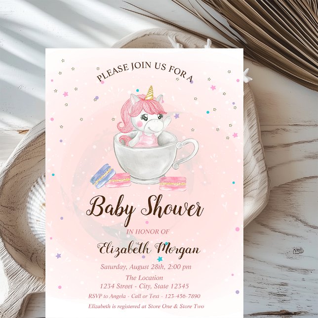 Invitación Lindo Unicornio, Macarrones, Cumpleaños de Estrell (Subido por el creador)