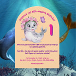 Invitación Lindo y colorido León Floral Girly Kids Cumpleaños<br><div class="desc">"¡Haga un chapuzón con estas adorables invitaciones de temática oceánica! Con un león marino alegre y colorido rodeado de vibrantes elementos submarinos como estrellas de mar, conchas marinas y burbujas, estas invitaciones acrílicas son perfectas para una fiesta de cumpleaños giratoria inspirada en el mar. El diseño caprichoso y los colores...</div>