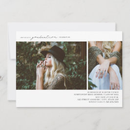 Invitación Line Art 2 Photo Graduation Party