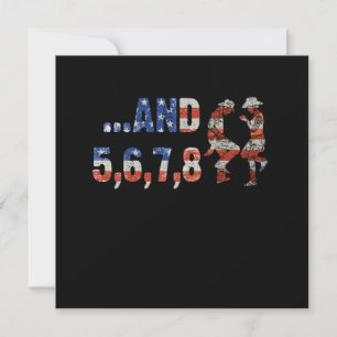 Invitación Line Dance Country Music US Flag Cowboy Cowgirl Gi