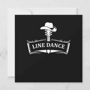 Invitación Line Dance Dance Dancing Country Cowboy Cowgirl Gi
