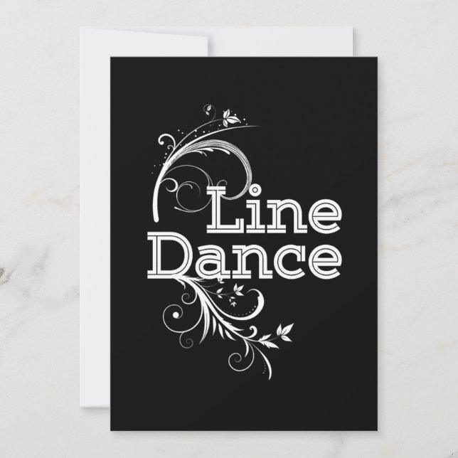 Invitación Line Dance Line Dancing Music Country Regalo de Ro (Anverso)