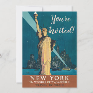 Invitación Línea aérea de la ciudad de Nueva York para la lib