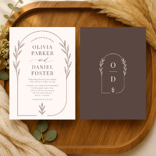 Invitación Línea Artística Romántica Boda Floral Boho