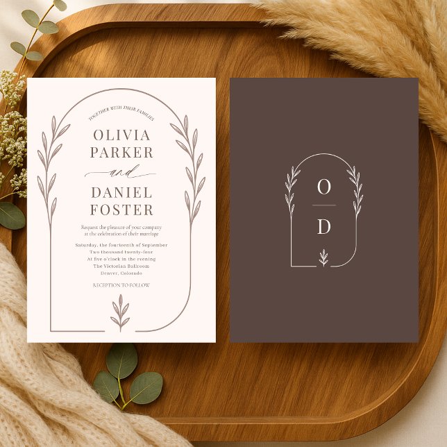 Invitación Línea Artística Romántica Boda Floral Boho (Subido por el creador)