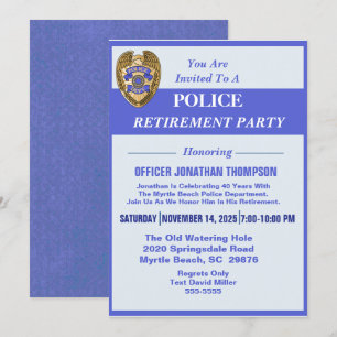 Invitación Línea Azul de la Policía y jubilación de insignias