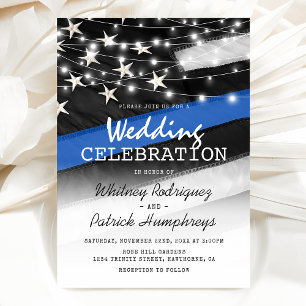 Invitación Línea Azul Fina Boda de Policías