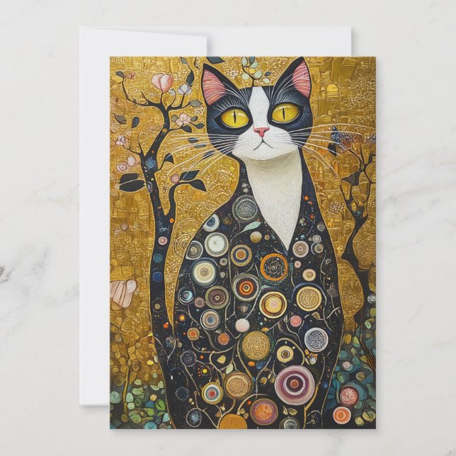 Invitación Línea celeste en oro (Anverso)