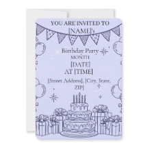 Línea de Arte de Celebración de Cumpleaños – Tarta