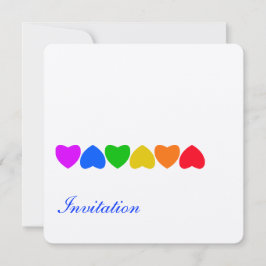 Invitación Línea de corazón de arcoíris de orgullo