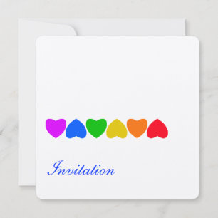 Invitación Línea de corazón de arcoíris de orgullo