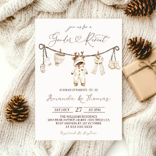 Invitación Línea de ropa boho de invierno revelación de géner