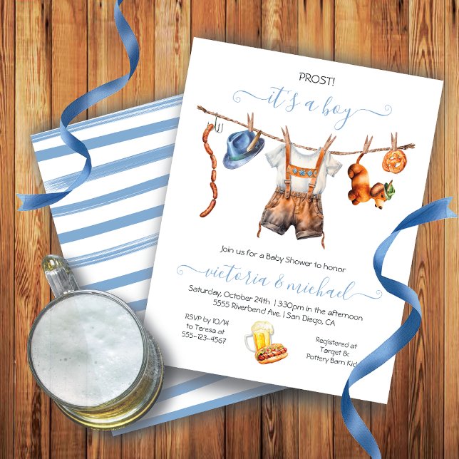 Invitación Línea de ropa de Baby Shower Oktoberfest (Subido por el creador)