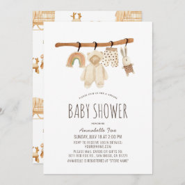 Invitación Línea de ropa Género Neutral Baby Shower virtual