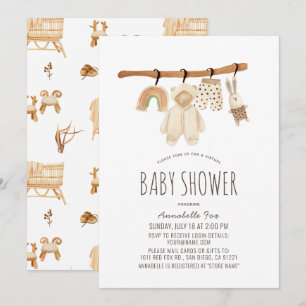 Invitación Línea de ropa Género Neutral Baby Shower virtual