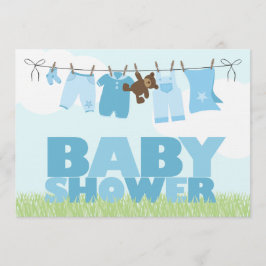 Invitación Línea de ropa para bebé {blue} Boys Baby Shower