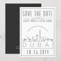 Línea de Skyline de estilo Deco de Boda de Dubai G