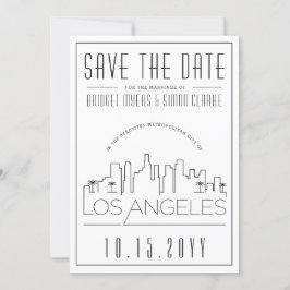 Invitación Línea de Skyline estilizada Boda de Los Ángeles Gu