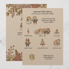 Invitación Línea de tiempo boda Invitar a Kraft Rústico dibuj