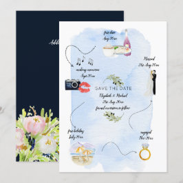 Invitación Línea de tiempo de boda de cómo nos reunimos Guard