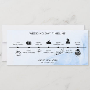 Invitación Línea de tiempo de Boda simple e ilustrada