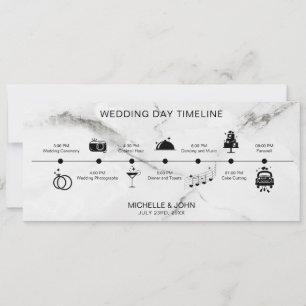 Invitación Línea de tiempo de Boda simple e ilustrada