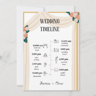 Invitación Línea de tiempo de Boda sin estrés: haga que su dí