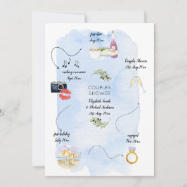 Invitación Línea de tiempo de iconos de cómo conocimos a la d