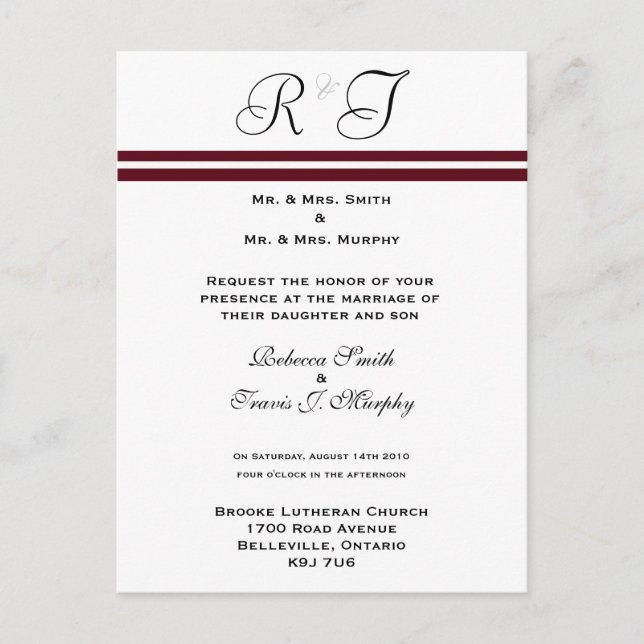 Invitación - Línea de vino (Anverso)