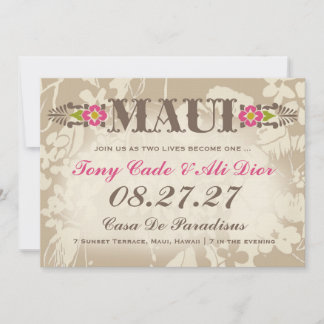 Invitación Línea floral tropical de destino MAUI