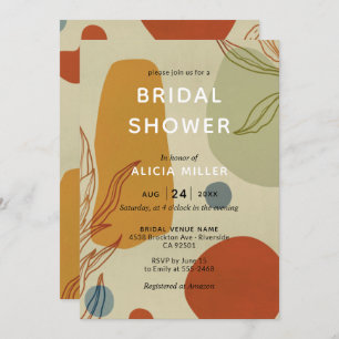 Invitación Línea moderna de moda Resumen Protea Botánica