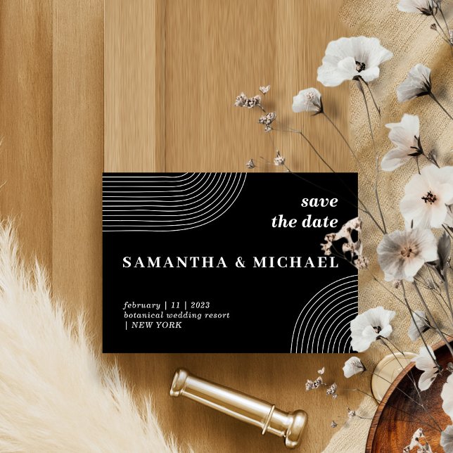 Invitación Línea moderna en blanco y negro Art Elegante Guard (Subido por el creador)