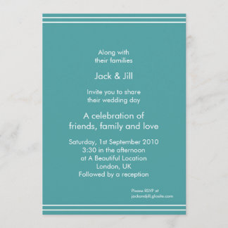 Invitación Línea simple (aqua) 5x7
