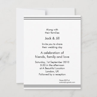 Invitación Línea simple (blanca) 4,25x5,5